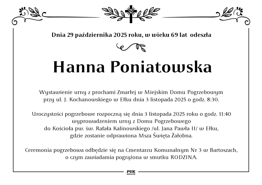 Hanna Poniatowska - nekrolog